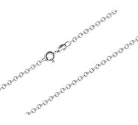 MYSTIC JEWELS By Dalia - Collar Plata de Ley 925 Rodiada Rolo de 1,3 mm, para mujer, sin colgante, disponible en 40,45,50 cm (40 cm)