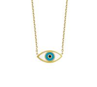 MYSTIC JEWELS By Dalia - Colliar Mal de Ojo - Rodio - Plata de Ley 925 Esmaltada con Blanco y Azul para buene Suerte por Mujeres y niñas (Dorado)
