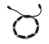 MYSTIC JEWELS by Dalia - Pulsera Kabbalah - cordón con Nudos de Hilo Rojo con Bolas - Unisex - Ajustable - protección de Mal de Ojo, Buena Suerte, Good Luck (Negro)