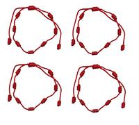 MYSTIC JEWELS By Dalia - Pulsera Kabbalah - cordón de hilo rojo - unisex - ajustable - protección de mal de ojo, buena suerte, good luck (Nudos (4 pza))