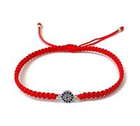 MYSTIC JEWELS By Dalia - Pulsera Kabbalah de Hilo Rojo, amuleto, protección mal de ojo, buena suerte, good luck (Macramé Rojo - Con Ojito)