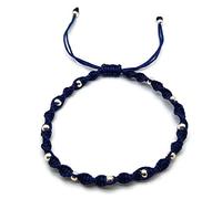 MYSTIC JEWELS - Pulsera Kabbalah de Hilo de Colores con Bolas, Amuleto, protección Mal de Ojo, Buena Suerte, Good Luck (Azul)