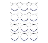 MYSTIC JEWELS - Pulsera Ojo Turco Ajustable - Pack 12 Pulseras de Hilo con Ojos Turcos de Cristal - Pulsera de Protección Unisex - Ajustable 13-21 cm (Azul Marino (12 Piezas))