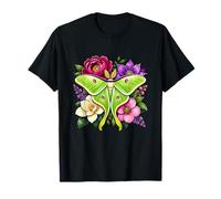 Mystic Luna Polilla con Flores De Magnolia De Peonía Camiseta