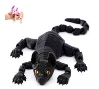 Mystic Meow - Gato Guardián 3D, Adorable Gato Sin Pelo Impreso En 3D, Figura Realista con Articulaciones Flexibles, Regalo para Amantes De Los Gatos, Fanáticos De La Fantasía(Shining Black,30cm)