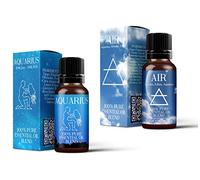 Mystic Moments | Air Element & Aquarius Zodiac Sign Astrology Mezcla de aceites Esenciales Paquete Doble (2x10ml)