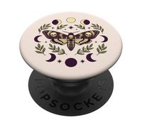 Mystic Moth Moon Phases Celestial Witchcore Aesthetic PopSockets PopGrip Adhesivo