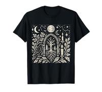 Mystic Raven Moon Pagan Wiccan Diseño de árbol Celestial Camiseta