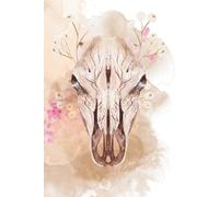 Mystic Skull: Ästhetisches liniertes Notizbuch | Format 6 × 9 Inch / 15,2 × 22,9 cm | 120 Seiten | Boho Gothic Skull & Floral Cover | Liniert, Kariert, Gepunktet & Blanko verfügbar