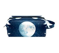 Mystical and Magical Moon and Butterfly - Neceser de piel para mujer, con asa, impermeable, para colgar, artículos de aseo personal, estuche pequeño para niños, Multicolor 08, 8.2x3.1x3.5 in/21x8x9 cm