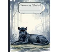 Mystical Black Panther Night Composition Notebook: Elegant Watercolor Black Panther in Moonlit Forest Scene - Perfect for School, Journaling, Work, or ... College Ruled, 7.5 × 9.25 Inches, 120 Pages