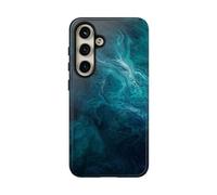 Mystical Blue and Teal Abstract Swirls - Carcasa rígida brillante compatible con Samsung Galaxy S24