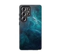 Mystical Blue and Teal Abstract Swirls - Carcasa rígida brillante compatible con Samsung Galaxy S25 Ultra