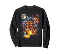 Mystical Ciervo Sika Luna Llena Woodland Art Sudadera