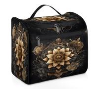 Mystical Ethnic Flower Pattern Travel Makeup Bag for Women Men Kids Girls Boys, 11.2 L Cosmetic Toiletry Bag Hanging Wash Bag Toiletries Organizer Shower Bag, color, 11.2L, Organizador de bolsas