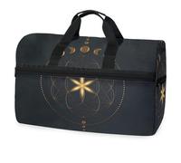 Mystical Flower of Life and Moon Phases - Bolsa de viaje para hombres, mujeres, niños, niñas, adolescentes, bolsa deportiva de gran tamaño con compartimento para zapatos, bolsa de entrenamiento para