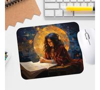Mystical Fortune Teller Art - Alfombrilla de mouse para juegos con textura premium, impermeable, antideslizante, con borde cosido y base de goma