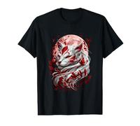 Mystical Kitsune Fox Japonés Luna Fantasía Camiseta gráfica económica