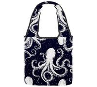 Mystical Moon in Art Space - Bolsa de lona con fondo de astrología, tamaño mediano, reutilizable, para mujeres, profesores, enfermeras, Multicolor 07, 14.1x14.9in/36x38cm