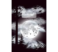 Mystical Moonlit Forest Notebook: 100 Page Personalized Lined 6x9 Journal with Silhouette Birds, Glowing Clouds, and Enchanted Full Moon Design, great gift