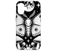 Mystical Moth Moon Stars Mushrooms Nature Gothic Mystical Carcasa para iPhone 16