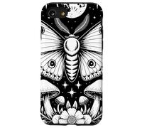 Mystical Moth Moon Stars Mushrooms Nature Gothic Mystical Carcasa para iPhone SE (2020) / 7 / 8
