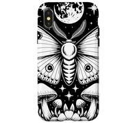 Mystical Moth Moon Stars Mushrooms Nature Gothic Mystical Carcasa para iPhone X/XS