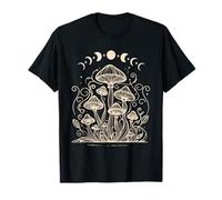 Mystical-Mushroom Forestcore Celestial Fases Lunares Naturaleza Camiseta