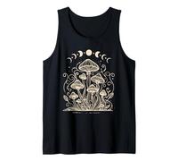 Mystical-Mushroom Forestcore Celestial Fases Lunares Naturaleza Camiseta sin Mangas