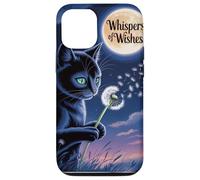 Mystical Night Sky Cat with Dandelion Carcasa para iPhone 12/12 Pro