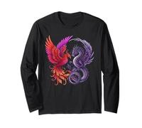 Mystical Phoenix and Dragon Swirl Yin Yang Design Men Women Manga Larga