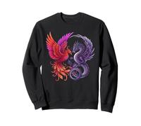 Mystical Phoenix and Dragon Swirl Yin Yang Design Men Women Sudadera