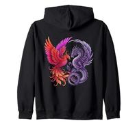 Mystical Phoenix and Dragon Swirl Yin Yang Design Men Women Sudadera con Capucha