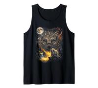 Mystical Puercoespín Luna Llena Nature Art Camiseta sin Mangas