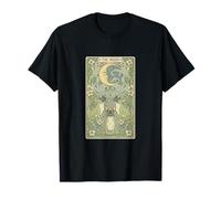 Mystical Pug Aullando a la Luna Tarot Card Art Dog Lover Camiseta