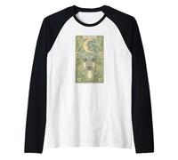 Mystical Pug Aullando a la Luna Tarot Card Art Dog Lover Camiseta Manga Raglan