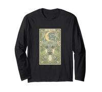 Mystical Pug Aullando a la Luna Tarot Card Art Dog Lover Manga Larga
