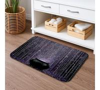 Mystical Starry Night - Tapete de baño de secado rápido, diseño de galaxia, tapete decorativo antideslizante para ducha, tapete de franela lavable para baño, inodoro, baño, 16 x 24 pulgadas