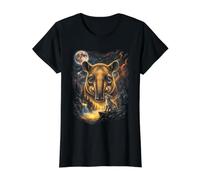 Mystical Tapir Luna Llena Wildlife Art Camiseta gráfica económica, Mujer, Negro, M