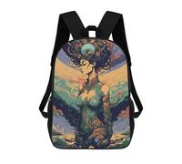 Mystical Woman in Swirling Landscape Mochila Infantil Escolar Para Niños Con Estampado 3D De Dibujos Animados, Mochila Escolar Para Estudiantes, Mochila Para Portátil Para Niños Y Niñas 17inch