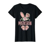 MYSTICGRAN - Orejas de Conejo de Leopardo con diseño Floral de Pascua Camiseta