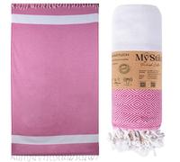 MyStilo Toalla de playa, toalla de sauna XXL, gruesa, suave, 100 x 200 cm, secado rápido, toalla de hammam de alta calidad con estampado de diamantes para hombres, mujeres (fucsia)