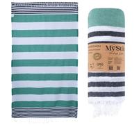 MyStilo® Toalla de sauna XXL, toalla de baño grande y suave, 100 x 180 cm, secado rápido, toalla de playa de primera calidad, toalla para hombres, mujeres, yoga y fitness (verde)