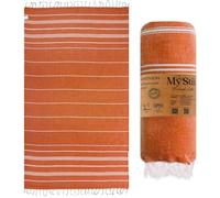 MyStilo Toalla de sauna XXL, toalla de baño grande y suave, 100 x 200 cm, secado rápido, toalla de playa de primera calidad, toalla para hombres, mujeres, yoga y fitness (naranja)