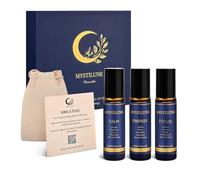 MystiLune Breathe Roll On Aceites Esenciales - Calm, Focus Y Energy | Aromaterapia Natural 100% Vegana Con Pouch Premium | Regalos Originales para Mujer, Bienestar, Relajación Y Concentración