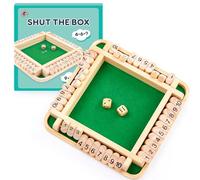 Mystooy Shut The Box Juego de Mesa de Madera 3 4 5 Años, Juego de Dados de Shut The Box, Juguetes de Matematicas para Niños, Juegos de Tablero Familiares y Viaje, Juegos de Pub Tradicionales Adultos