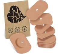 MySweetStitch - 10 x Parche FreeStyle Libre 1 & 2 Oval con agujero de ventilación, Overpatch Ø 70 x 55 mm, protector sensor, parches sensor, impermeable, transpirable, suave para la piel, Beige