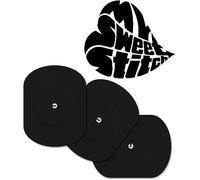 MySweetStitch - 10 x Parche FreeStyle Libre 1 & 2 Oval con agujero de ventilación, Overpatch Ø 70 x 55 mm, protector sensor, parches sensor, impermeable, transpirable, suave para la piel, Negro