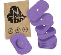 MySweetStitch - 10 x Parche FreeStyle Libre 1 & 2 Oval con agujero de ventilación, Overpatch Ø 70 x 55 mm, protector sensor, parches sensor, impermeable, transpirable, suave para la piel, Morado