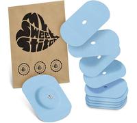 MySweetStitch - 10 x Parche FreeStyle Libre 1 & 2 Oval con agujero de ventilación, Overpatch Ø 70 x 55 mm, protector sensor, parches sensor, impermeable, transpirable, suave para la piel, Azul Hielo